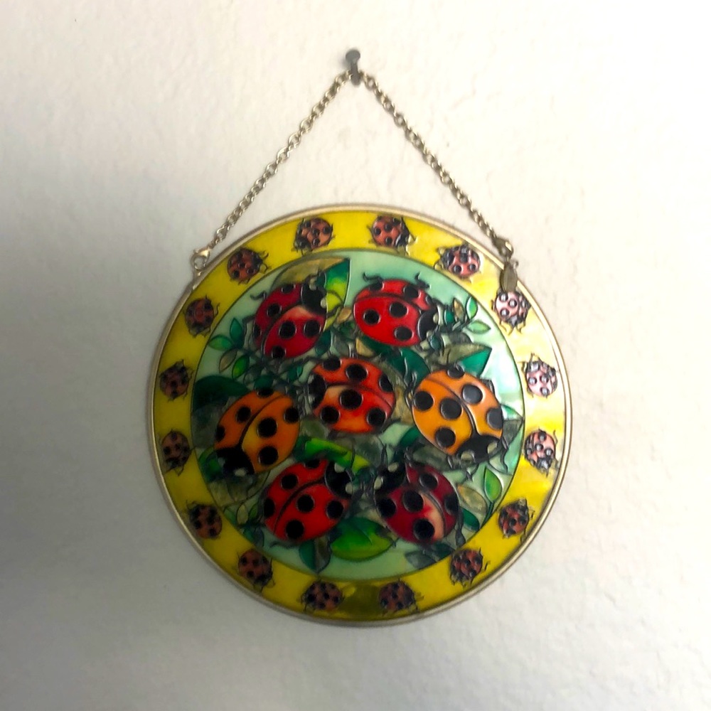 Ladybug steam glass